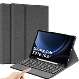 Fintie Tastatur Hülle für Samsung Galaxy Tab S9 FE 10.9 Zoll/Tab S9 11 Zoll 2023 Tablet, Deutscher Tastatur mit Touchpad Magnetisch Abnehmbarer Keyboard Cover, Grau