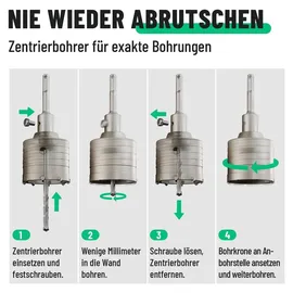 greate Bohrkrone 68 mm SDS Plus 2 Stück