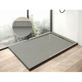 Ottofond Mineralgussduschwanne Zona 140 x 80 cm, zementgrau, ohne Ablaufgarnitur, ohne Füsse