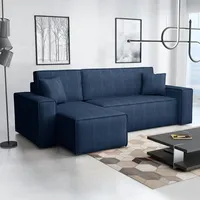 Imebel Ecksofa mit Schlaffunktion 244x83x143 cm - Schlafsofa Ecksofa im Modernen Stil - Bequeme Schlafcouch L-Form - Multifunktionale Sofa mit Bettkasten - Eckcouch mit Bettfunktion