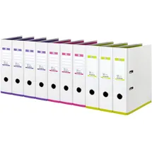 Oxford Ordner A4, myColour, 8 cm breit, zweifarbig weiß sortiert, 10 Stück