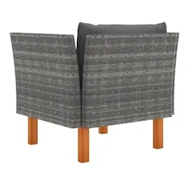 vidaXL Polyrattan Gartensofa eukalyptus massivholz/grau