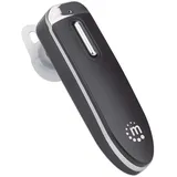 Manhattan Bluetooth-Headset, Bluetooth 4.0 + EDR, In-Ear Design, omnidirektionales Mikrofon, integrierte Bedienelemente, schwarz