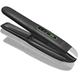 SUNMAY Voga Glätteisen Kabellos mit 5000mAh Akku, Haarglätter und Lockenstab 2 in 1, Akku Glätteisen Mini Tragbares Reiseglätteisen 3 Einstellbare Temperaturen, Schnelleres Erhitzen (Schwarz)