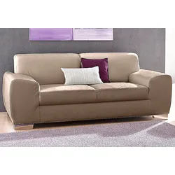 2-Sitzer DOMO COLLECTION "Ricardo kubisch, modern und elegant, bequemes Sofa", beige (natur), B:204cm H:81cm T:95cm, Sofas