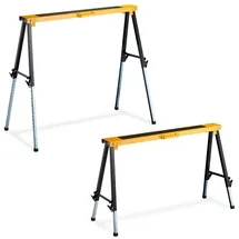Relaxdays Klappbock Holz/Stahl 2 Stück Gelb/Schwarz/Silber