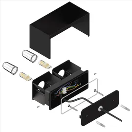 ledscom.de Wandleuchte CUBEL für außen, IP65, Up-/Downlight, schwarz matt, eckig, 2x G9 max. 10W