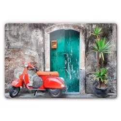 K&L Wall Art Glasbild »Glasbild«, BxH: 60 x 40 cm, Wand Deko Oldtimer Retro Vespa