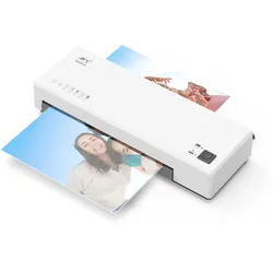 OSMILE Desktop-Laminiermaschinen-Set, A4-Format, Heiß- und Kaltlaminierung, 2-Rollen-System, 9 Zoll, max EU Plug