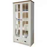 furn.design Vitrine 90 x 198 x 43 cm Weiß