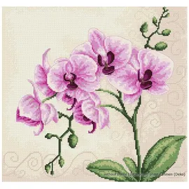 Lucas Luca-S Kreuzstichset, Orchideen, Zählmuster, 23x22,5cm