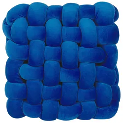 Dekokissen SIRALI Samtstoff 30 x 30 cm Kein Muster Blau