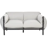 Beliani Esperia Gartensofa 2-Sitzer Aluminium schwarz/grau
