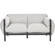 Beliani Esperia Gartensofa 2-Sitzer Aluminium schwarz/grau