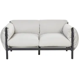 Beliani Esperia Gartensofa 2-Sitzer Aluminium schwarz/grau