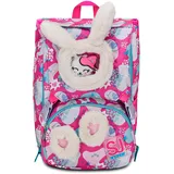 Seven SJ Gang Style Jam Gang erweiterbarer Schulrucksack, Rosa, PinkFur, Doppelfach erweiterbar durch seitliche Reißverschlüsse, Trinkflaschentasche, Rucksack für die Grundschule, Rucksack für Mädchen