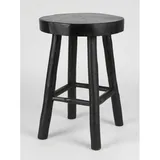 Buri Hocker aus Teakholz 30x45cm schwarz Holz Holzhocker zum sitzen Blumenhocker massiv