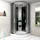 AcquaVapore D46-13M0 Komplettdusche mit Schiebetür 90 x 90 cm schwarz Sicherheitsglas, inkl. Duschwanne