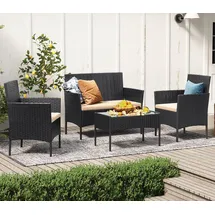 Songmics Gartenlounge-Set Loungeset schwarz