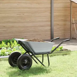 vidaXL Bollerwagen Silber/Schwarz