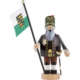 KWO Kunstgewerbe Werkstätten Räuchermännchen Bergmann mit Fahne Höhe 24 cm