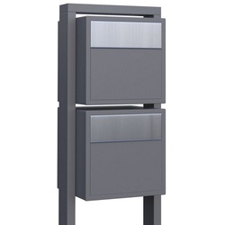 Bravios Briefkasten Briefkastenanlage Soprano for Two Grau Metallic m