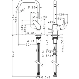 Hansgrohe Focus M41 260 1jet chrom 31823000