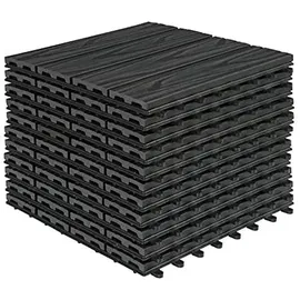 Woltu WPC Terra-Fliesen Anthrazit 30 x 30 cm 22 St.