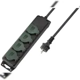 Sygonix Steckdosenleiste 1,40 m Schwarz/Grün 1 St.