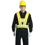 HUANHUI warnwesten Baumwolle Warnweste Nacht Fluorescent High Visibility Warnweste Strap Fluoreszenz Reitausrüstung reflektierende Kleidung (Color : Yellow)