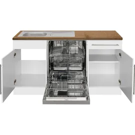 kochstation Winkelküche L-Form KS-Samos 220 cm weiß