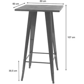 chefgastro Stehtisch 107 x 60 x 60 cm Grau