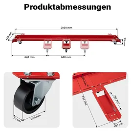 XPOtool Rangierschiene Motorrad Metall bis 570 kg