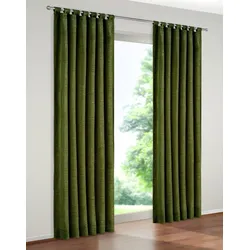 Vorhang WIRTH "Trondheim 234 g/m2" Gr. 12, grün (moosgrün), B:172cm H:255cm, Chenille, Polyacryl, Gardinen