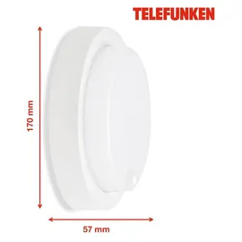 Telefunken Außenwandleuchte Kunststoff 17 x 5,7 cm inkl. Bewegungsmelder, Dämmerungssensor, IP44, weiß