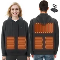 Vevor Beheizbarer Kapuzenpullover, Unisex Beheiztes Sweatshirt mit Akkupack 7,4