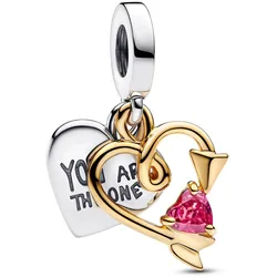 Pandora 763622C01 Charm-Anhänger Herz und Pfeil Zweifarbig