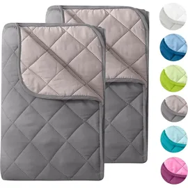 Wometo 2 Stück Microfaser Sommer Steppbett 155x220 – grau und hellgrau / OekoTex / kochfest 95° / Leichtsteppbett für Camping & heiße Tage /... - Grau