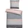biberna Bettgarnitur Quermuster Grau/Silber 135 x 200 cm + 80 x 80 cm