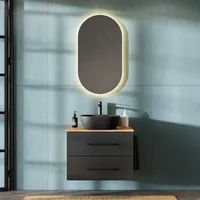 Planetmöbel Badmöbel Set LUX 70 cm mit Waschbecken 42