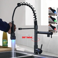 Wasserhahn Küche Schwarz Küchenarmatur mit Brause 360° schwenkbar Mischbatterie