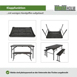Trutzholm Bierzeltgarnitur 3-tlg. Länge 107 cm Festzeltgarnitur Gartenmöbel Grau
