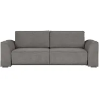 3-Sitzer INOSIGN "Beatrice Schlafsofa" Sofas Gr. B/H/T: 250cm x 92cm x 107cm, Struktur weich, ohne Bettfunktion-ohne Bettkasten, grau (mittelgrau) wahlweise auch mit Bettfunktion und Bettkasten, incl. 2 Zierkissen