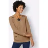 V-Ausschnitt-Pullover CASUAL LOOKS Pullover Gr. 54, braun (camel) Damen Pullover V-Pullover