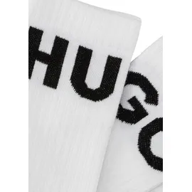 Hugo Socken, mit Statement-Print im 3er-Pack, Weiss, 43-46