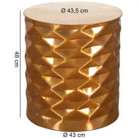 FineBuy Beistelltisch Ø43,5 cm Aluminium Sofatisch Anstelltisch Couchtisch rund