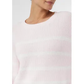 Comma, Gestreifter Strickpullover im Relaxed Fit Pink/Weiß M