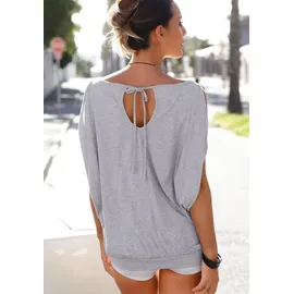 LASCANA Strandshirt Damen grau-meliert Gr.52/54