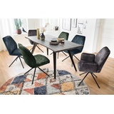 MCA furniture Esszimmerstuhl 2er Set Stuhl Ottawa, mit Armlehnen, Samt, olive (2er-Set) grau