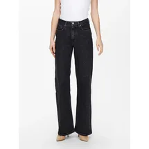 Only High-waist-Jeans "ONLJUICY HW WIDE LEG REA244", Damen, Gr. 30, Länge 32, schwarz denim, Denim/Jeans, Obermaterial: 99% Baumwolle, 1% Elasthan, lang, Jeans High-Waist-Jeans, Baumwollmischung, wide fit